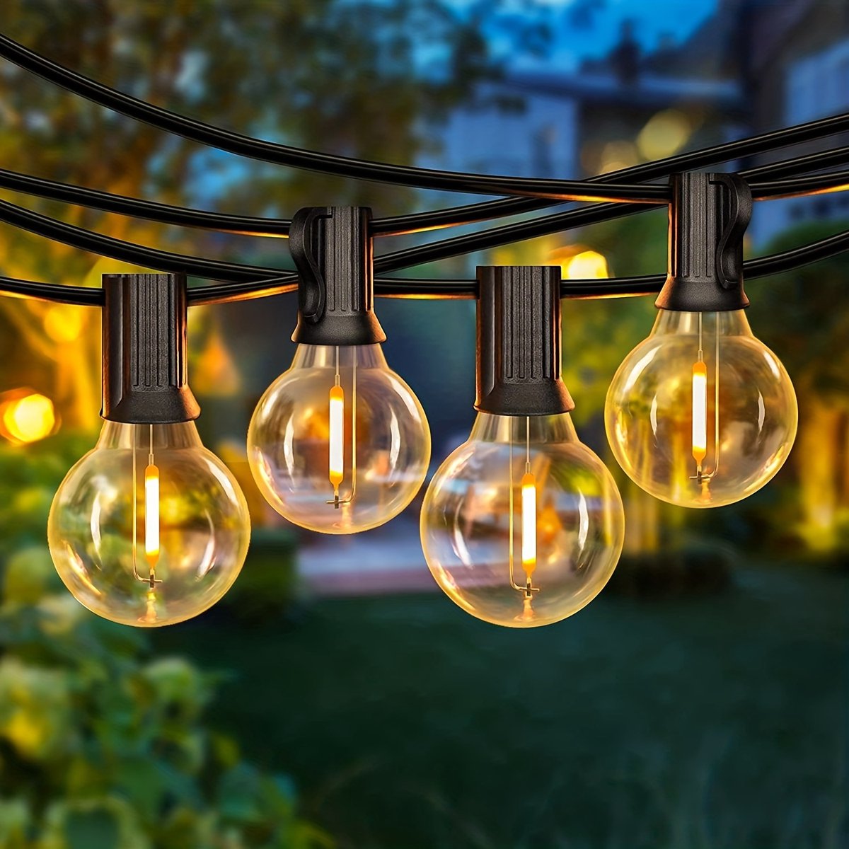 Rosnek Lichtsnoeren - Buitenverlichting - Bolvormige Terrasverlichting met 2 Reservelampjes - Warm Wit - 25 LED - 7.6M Sfeerverlichting - Voor Tuin, Veranda, Balkon, Feestdecoratie
