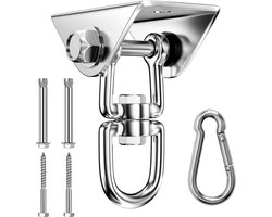 Skynzor - Schommel Haak - Schommelhaak - Hangmat Haken - Zware Belastbaar Plafondhaak Schommel - Ophanghaak Rvs - Plafondhaken met Schroeven Karabijn Ophangbeugel Bokszak - Aerial Yoga Hammock Hooks - Hangstoel 450 Kg - Celing Hook voor Hangstoelen