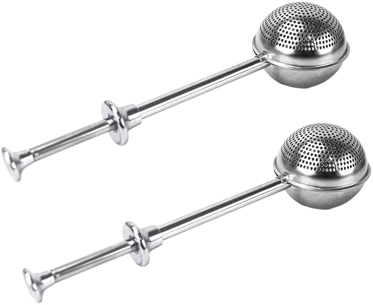 TOVBMUP 2 Stuks Tang voor theelepels - Theesieb met Telescoopgreep - 18x5cm - Gebruiksgemakkelijk en Makkelijk Schoon te Maken - Geschikt voor Losse Thee - RVS 304 - Compact en Draagbaar