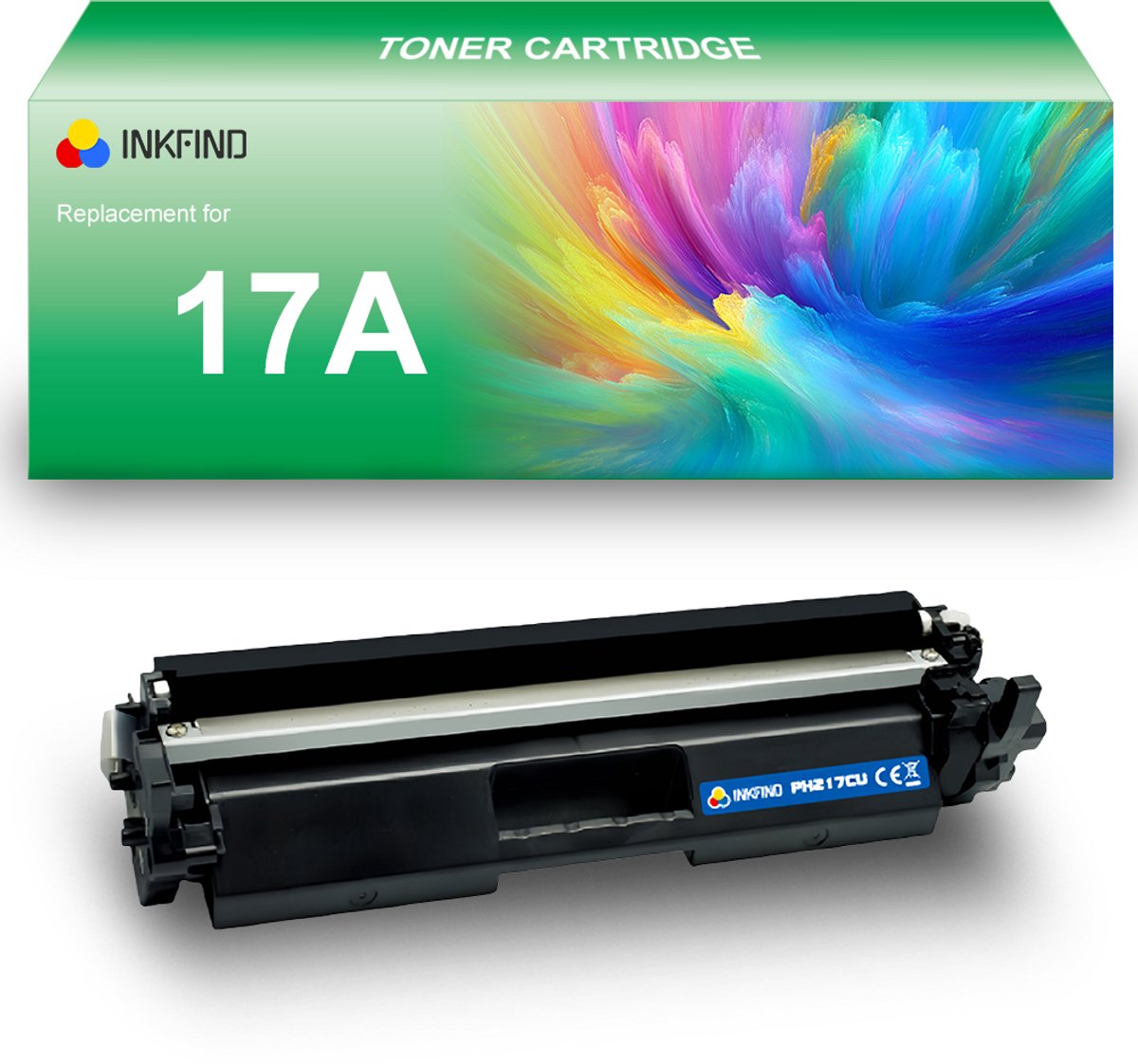 INKFIND 17A (CF217A) Tonercartridge compatibel met HP 17A CF217A Canon 047 - 1-pack Zwart