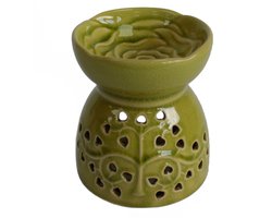 Oliebrander Keramiek - Levensboom - Olijfkleurig - Geurbrander - Etherische Olie - Aromatherapie