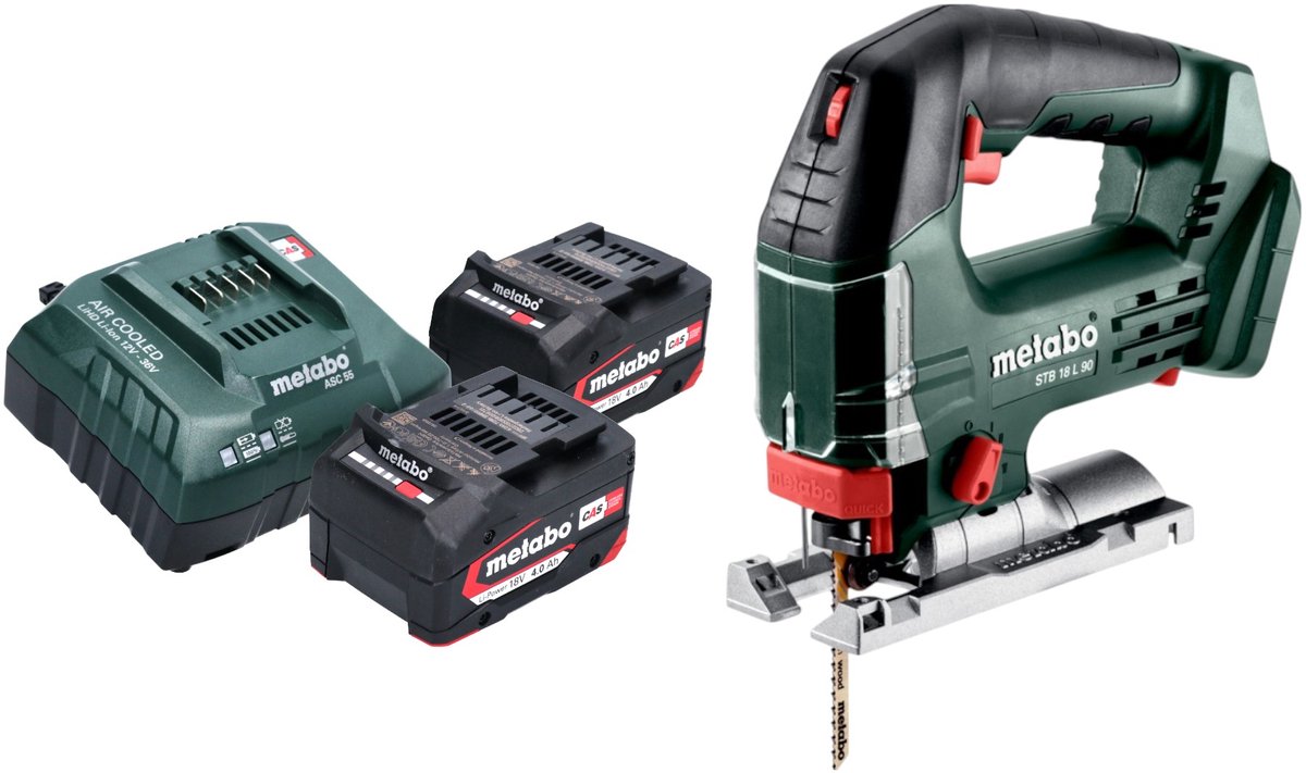 Metabo STB 18 L 90 accu-decoupeerzaag 18 V 90 mm + 2x accu 4,0 Ah + lader