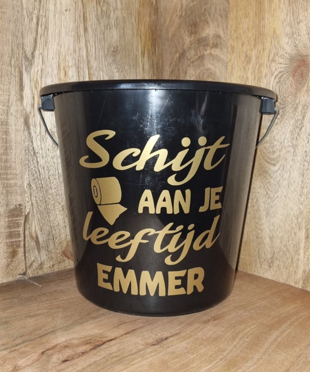 Cadeau emmer - Schijt aan je leeftijd emmer - Bouwemmer 12 Liter