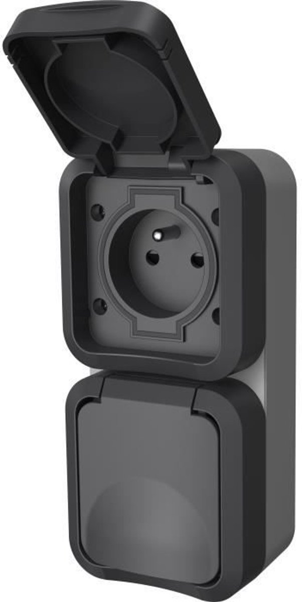 Dubbel stopcontact - QUARX - Aqua Pro - Buiten, verticaal, IP55, 250V, 16A