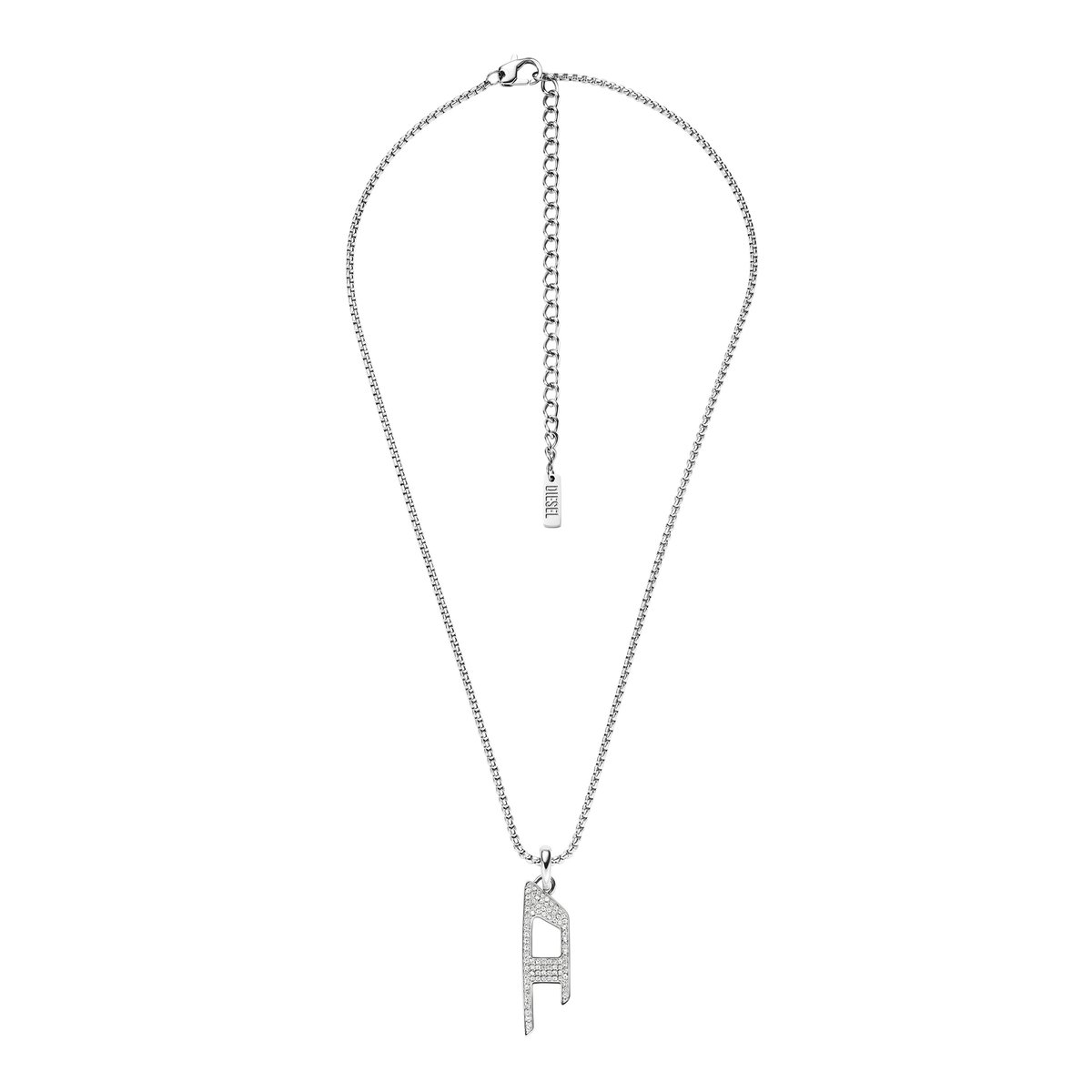 Diesel D LOGO Heren Collier - Zilverkleurig