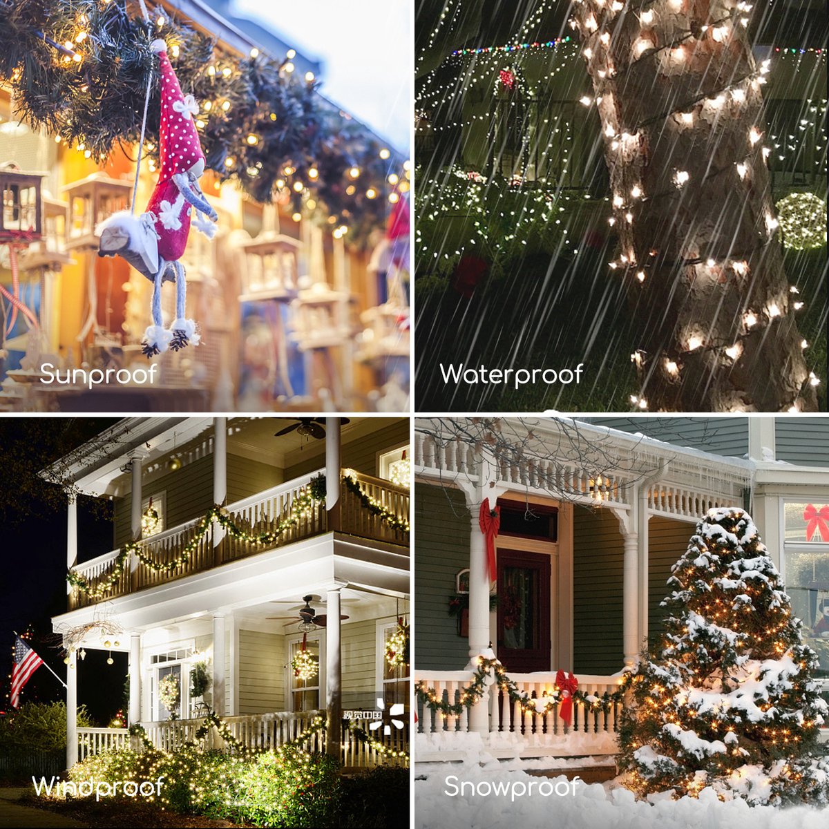 Aigostar LED lichtsnoer - Kerstverlichting - 250 LED - 10 meter - IP44 - Kerstboomverlichting - Voor binnen en buiten - warm wit – foto 3