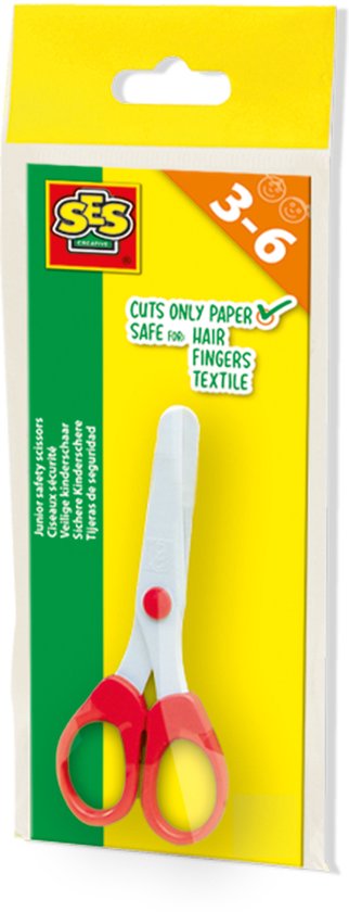 SES Creative - Veilige Kinderschaar - knipt alleen papier - Ik Leer Knippen - Veilig en geschikt voor kinderen vanaf 2 jaar - Knutselen