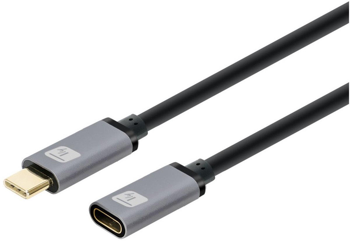 Techly ICOC MUSB322-CMF-010 USB-kabel USB 3.2 Gen 2 (3.1 Gen 2) 1 m USB C Zwart, Grijs
