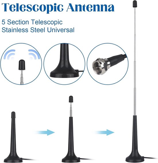 KAT 3 DAB antenne voor binnen met 3 meter coax | Radio accessoires | De