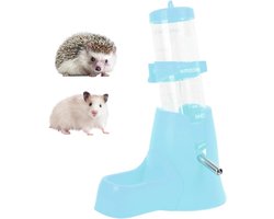 ByShane - Waterfles voor kleine huisdieren - Blauwe drinkfles - Automatisch water drinken - 125 ml - Voederbak - Geschikt voor hamsters, chinchilla's, egels en eekhoorns
