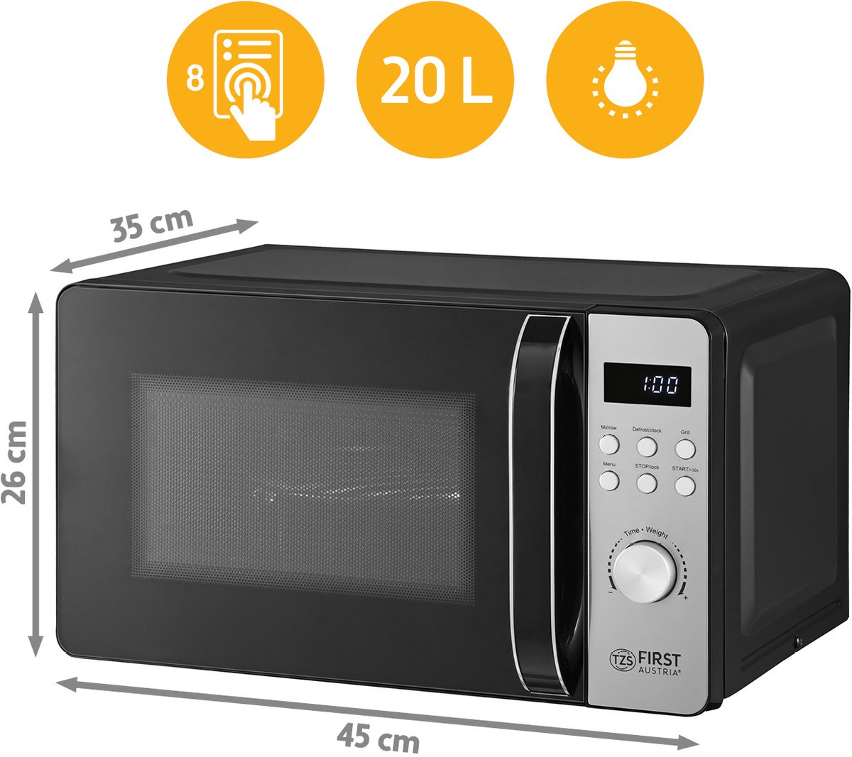 TZS First Austria Magnetron met Grill - 700W/800W thumbnail 3