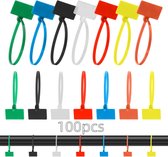 100 Étiquettes De Câble Transparentes Avec Colliers De Serrage - Marqueurs Imperméables Pour Organisation Câbles