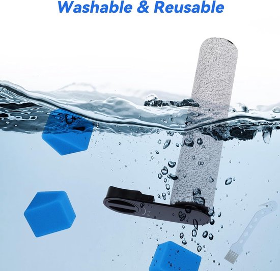 Fixbetter Rolborstel en filter accessoireset voor JONR ED12 Pro nat-/droogzuiger, reserveonderdelen, bevat 2 borstelrollen, 2 filters, 1 reinigingsborstel