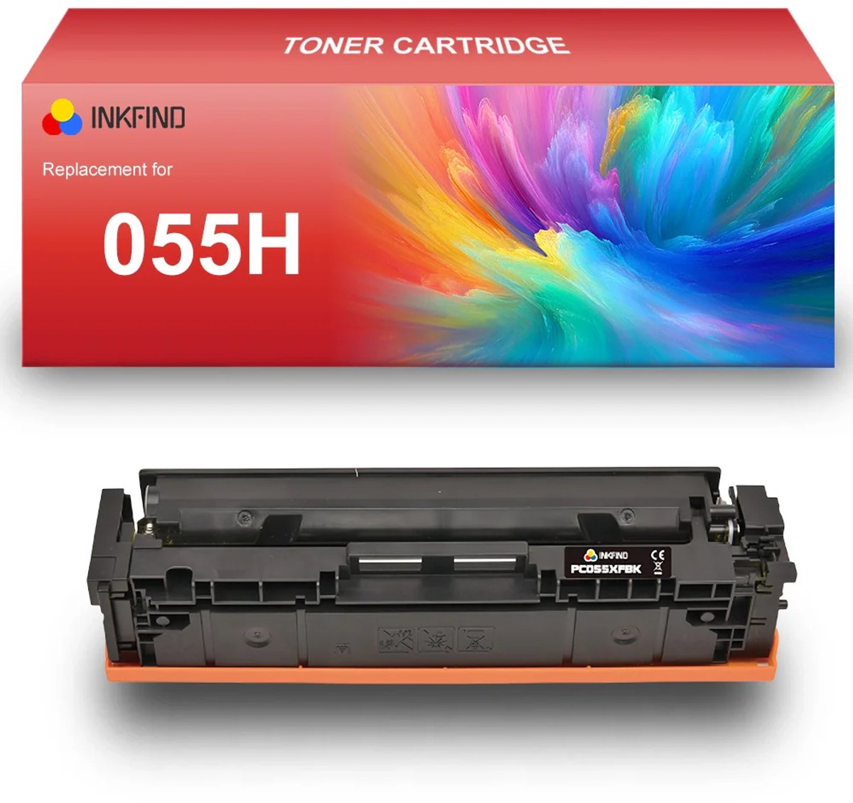INKFIND 055H Zwart tonercartridge compatibel met Canon055H Canon 055H Zwart toner cartridge - 1-pack Zwart