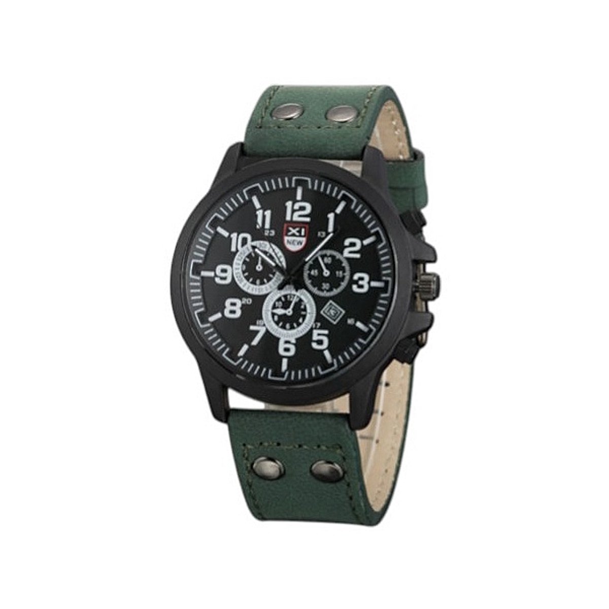 XI New Horloge - Groen | Ø 40 mm | Kunstleder | Herenhorloge | Fashion Favorite