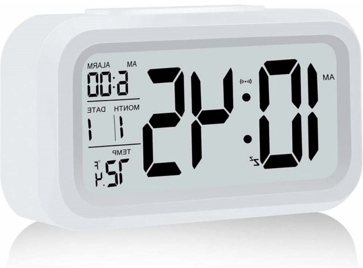 EXCITAT Wekker - Alarmklok - Digitale Wekke - Digitale wekker met LED-display - Wekker met temperatuurweergave - Klok Slaapkamer - Snooze Functie - geschikt voor kinderen en volwassenen - Wit