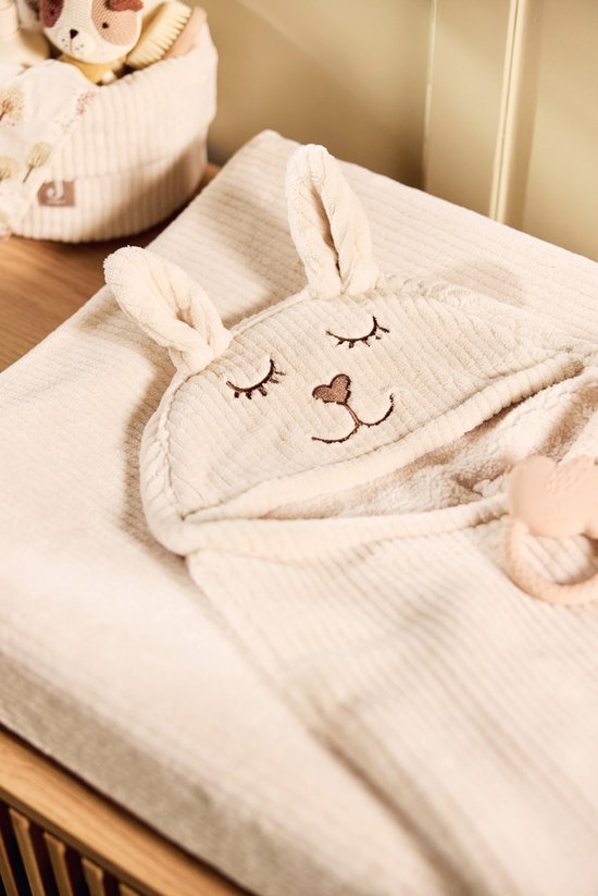Jollein Aankleedkussenhoes - 50x70 cm - Cloudy Rib - Oatmeal — afbeelding 4