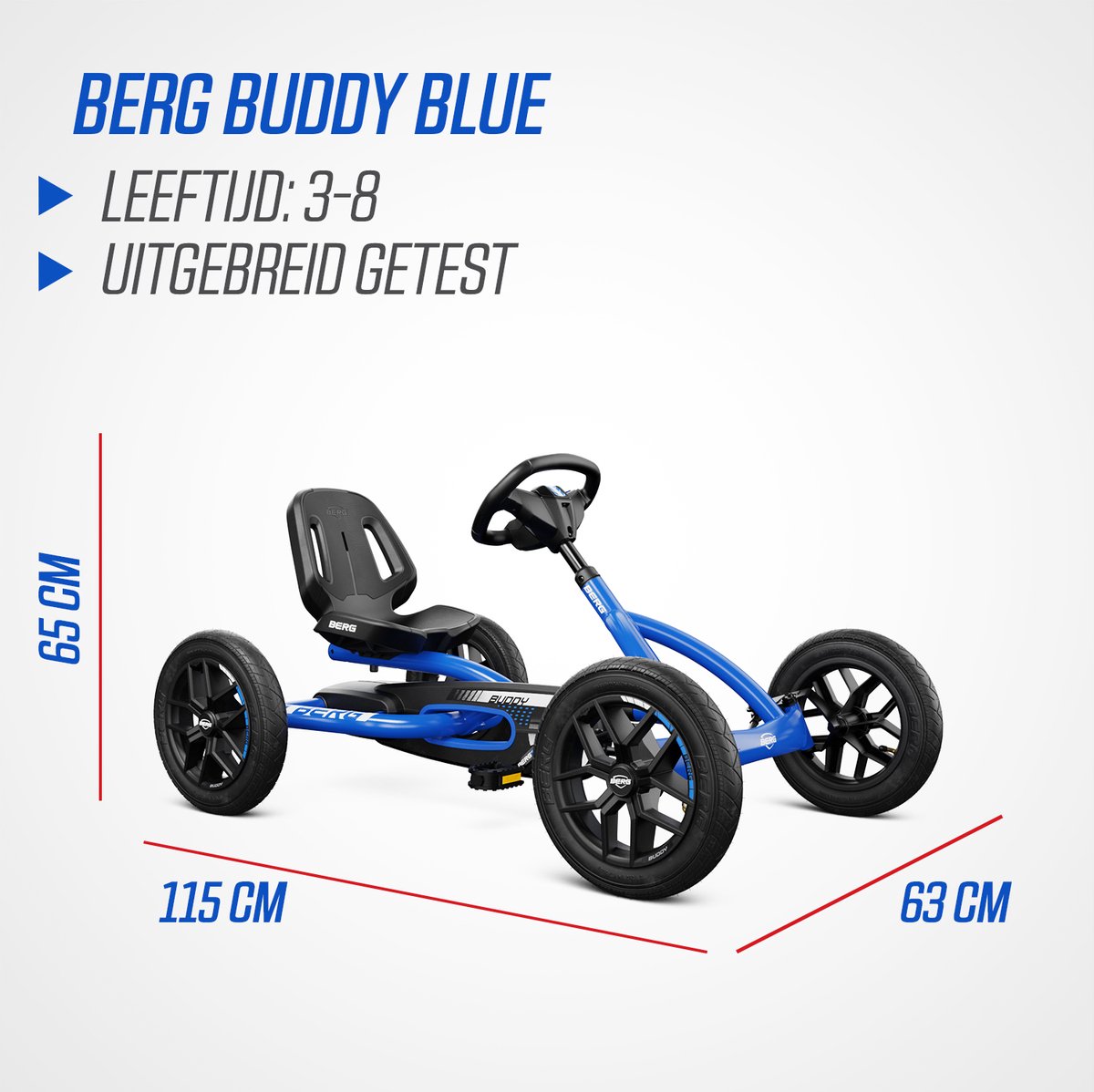 BERG Buddy Blue Skelter - Verstelbare Stoel - 3+ Jaar - Limited Edition - Blauw — afbeelding 4