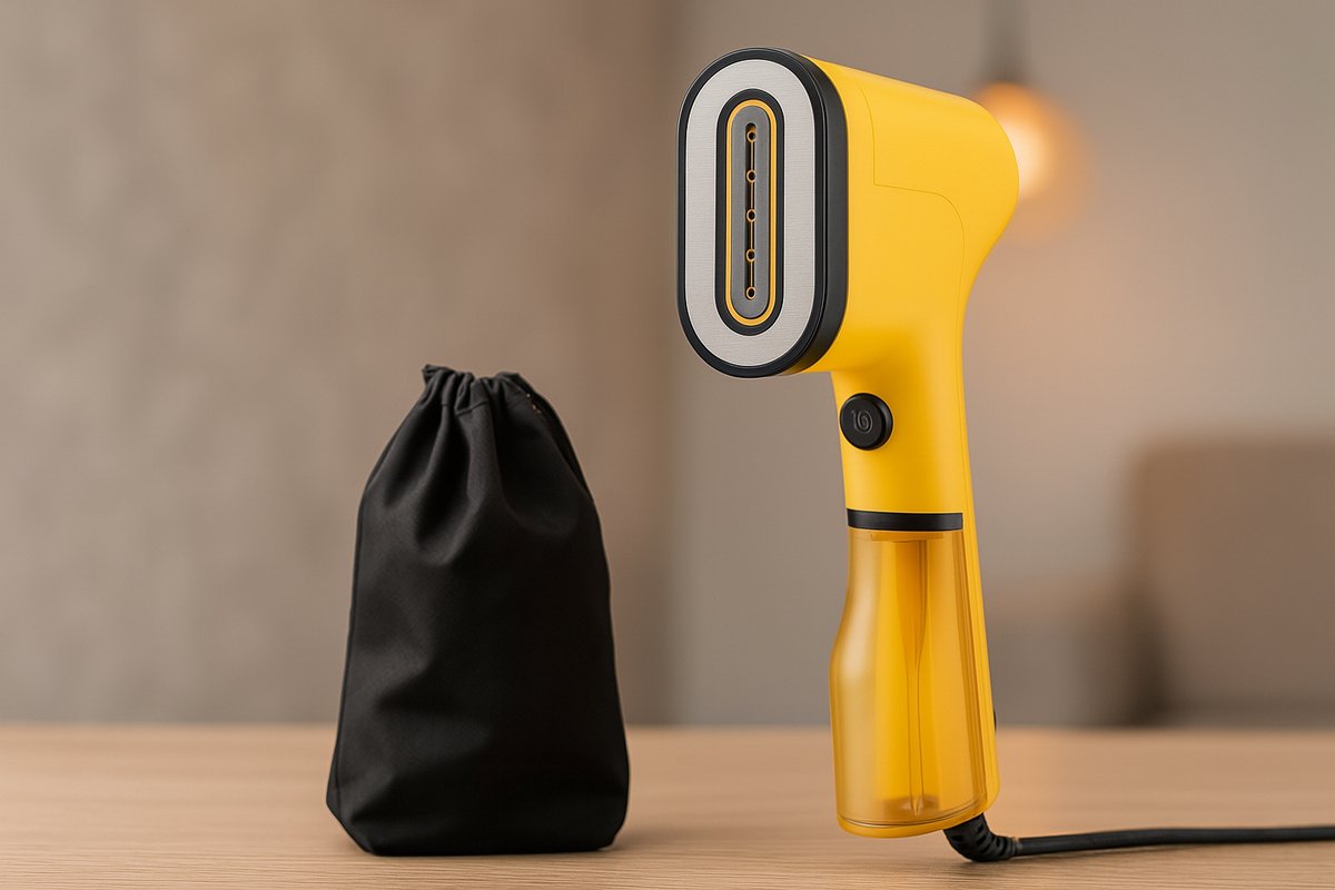 Fameilleur -kledingstomer geel- 1300 watt- kleding stomer- Snel, Krachtig en Kreukvrij met 11 Stoomfuncties- Kleding, Beddengoed en Gordijnen- handreiniger- stoomapparaat-hand reiniger-kleding stoom apparaat-meubels- meubilair-kleding stomer-strijken