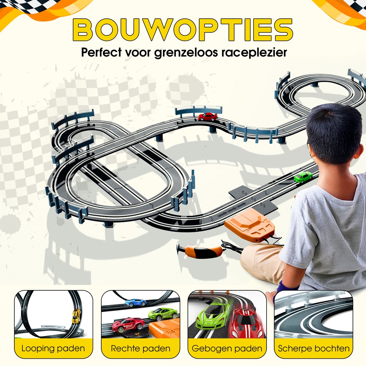 CosmoToys Elektrische Racebaan - Auto Speelgoed voor Kinderen - Kinderspeelgoed - Autobaan Speelgoed 5,6 M Lang - Classics — afbeelding 6