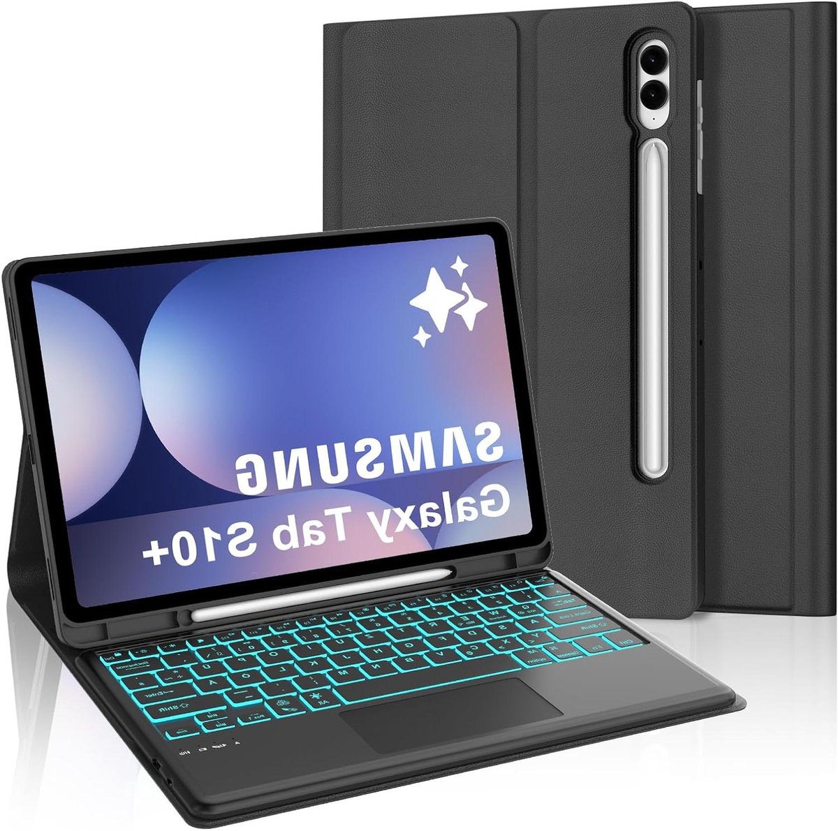 ByShane - Toetsenbordhoes met multi-touch trackpad en verlichting voor tablet 12.4 inch - Zwart
