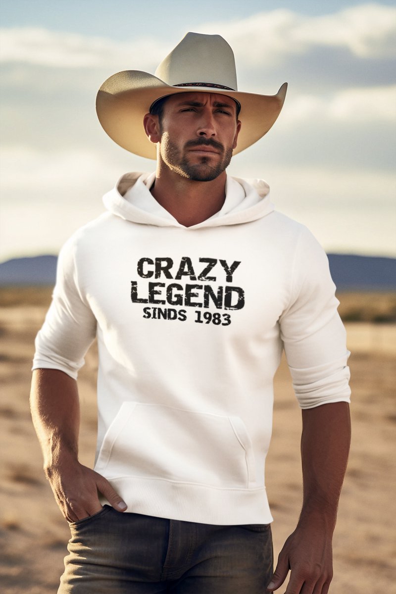 1983 Verjaardagscadeau heren - Witte Hoodie heren met capuchon L - Legend - Hoodies