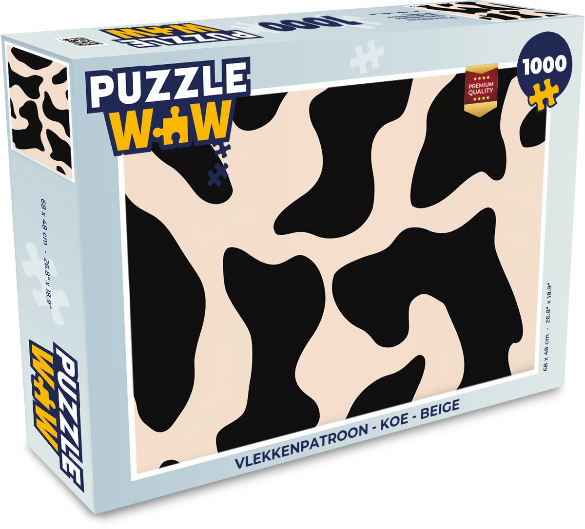 Puzzel Vlekkenpatroon - Koe - Beige - Legpuzzel - Puzzel 1000 stukjes volwassenen
