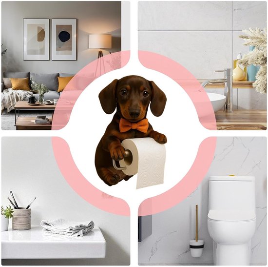 HomeZone Decoratieve toiletrolhouder in de vorm van een kat, vrijstaande decoratieve toiletrol dispenser, innovatief accessoire voor de badkamer, keukenrolhouder (Kat