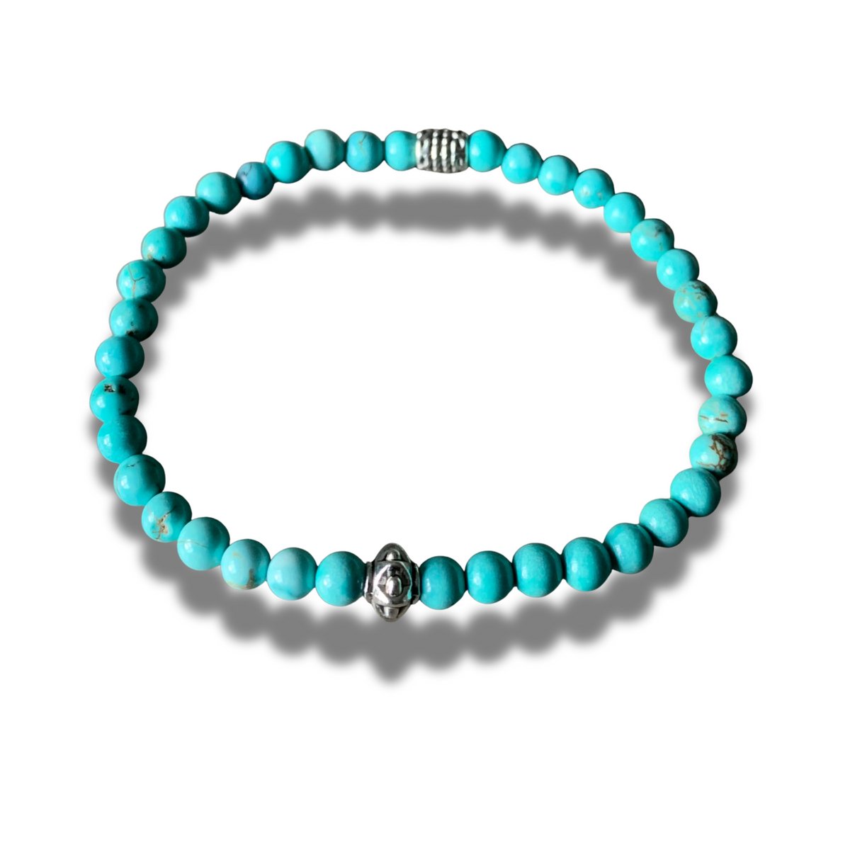 Armband - natuursteen - Turquoise - 4 mm 18 cm
