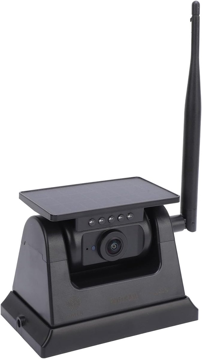 Magnetische wifi-achteruitrijcamera op zonne-energie, achteruitrijcamera, oplaadbare nachtzichtcamera, waterdicht Geschikt voor auto's, caravans, pick-ups, campers en achteruitrijcamera's