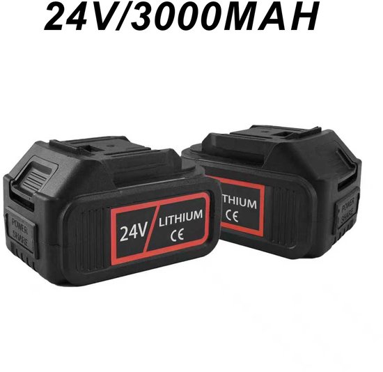 Grenintol® 24V Accu - Lithium Batterij 3000 mAh - Grastrimmer - Bosmaaier - Kantenmaaier - Ook geschikt voor Mini Kettingzaag - set van 2 | Extra lange batterijduur, krachtige prestaties