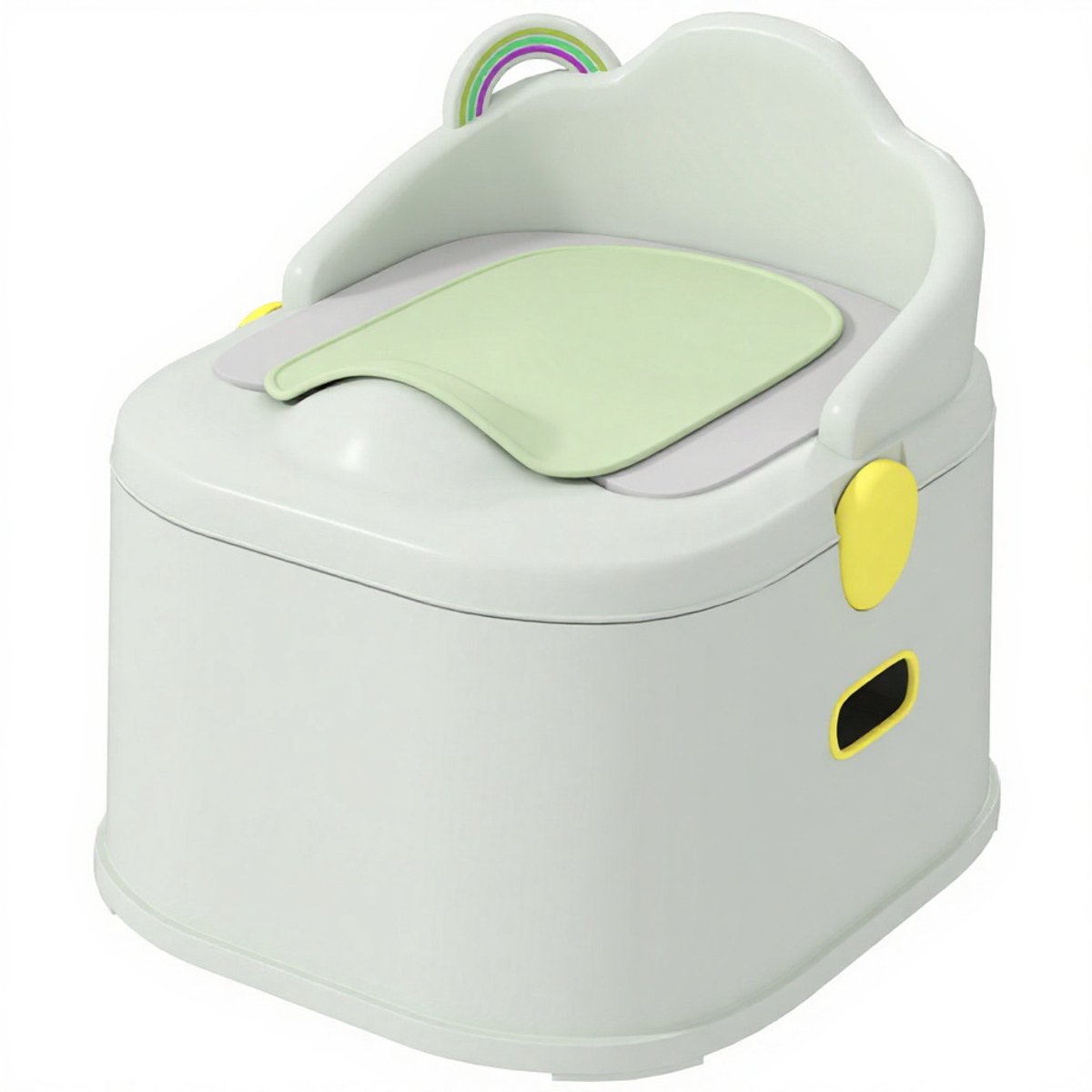 Image of 3-in-1 Kinderpotje – Potjestrainer, Toiletstoel & Opstapje – Grijs – Met Afneembaar Potje & Kunstleder Zitting