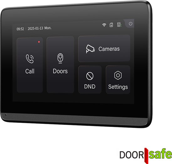 Doorsafe 4700 met WiFi & App + zonnepaneel - HD draadloze internet camera deurbel - Internet via 2,4/5Ghz WiFi of netwerkkabel - 7″ touch scherm - Draadloos, langer bereik (868Mhz) - Deurbel op stroom of 5000mAh accu - Hoog resolutie beeld - 32Gb van Doorsafe — afbeelding 4