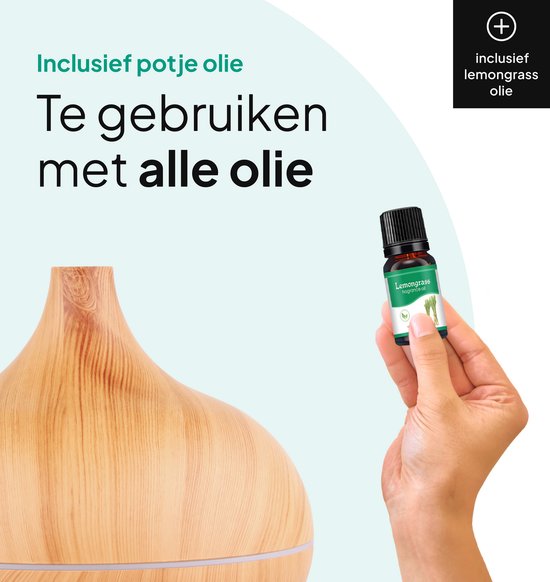 WD&CD Aromadiffuser, luchtbevochtiger, 550 ml, met afstandsbediening, ultrasone vernevelaar, geurlamp, oliën, diffuser met 7 kleuren, led, waterloze automatische uitschakeling, wit