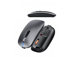 Elementkey MIJIA Pro - Dual Mode Draadloze Muis – Bluetooth + 2.4G, Oplaadbaar, Stil en 1600 DPI - Metalen Scrollwiel Comfort - Grijs