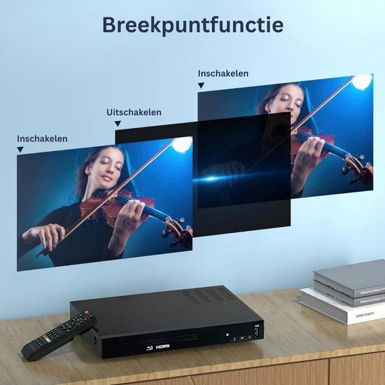 DailySupplies® DVD Speler met HDMI - Blu Ray Spelers - Externe DVVD Speler - Zwart van DailySupplies® — afbeelding 2