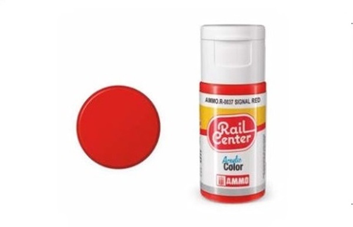 AMMO by Mig Jimenez Hobbyverf Acrylverf - MIG R0037 Rail Center - Signal Red - Acryl - 15ml Verf flesje - 15 ml