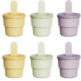 ZYLARO Siliconen IJsjeshouders - Ijsvormpjes - set van 6x80ml Ijslolly Vormen - 100% BPA vrij - Groen/Geel/Paars