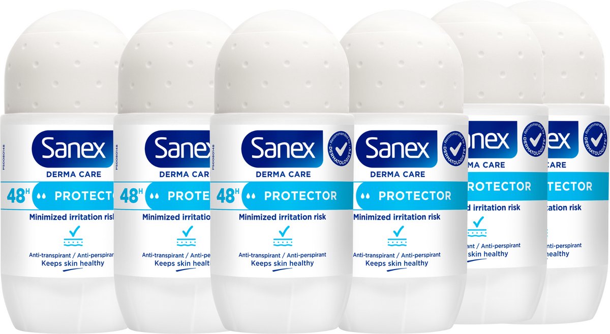 Sanex Derma Care Protector 48h Anti-transpirant Deodorant Roller 6 x 53ml