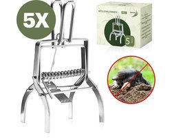 Gerole® Mollenklemmen 5 Stuks – Professionele Mollenval – Sterke Schaarklem – Herbruikbaar – Hoogvangst – Tuin Mollen Bestrijding