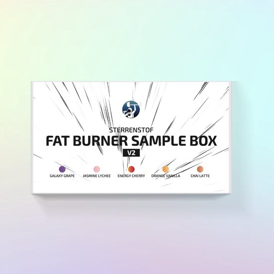 Foto: Sterrenstof fatburner sample box v2 fatburner proefpakket 5 smaken afvallen vermindert het hongergevoel
