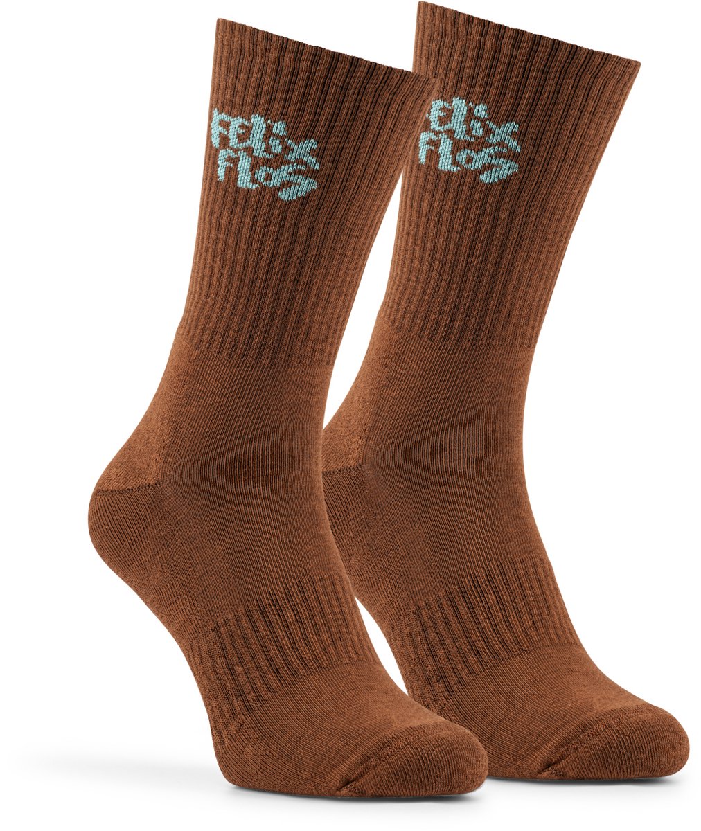 Felix Flos Performance Step - Sportsokken - Bruin - Maat 39-42 - Katoen - Schokdempend & Naadloos