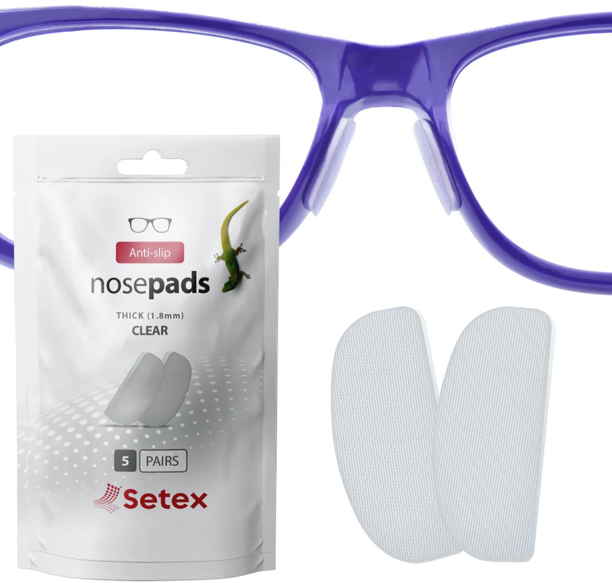 Setex anti-slip neuspad dik 1.8mm | transparant | 5 paar
