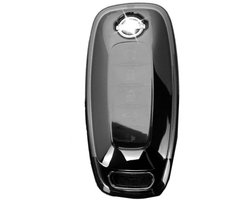 Autosleutel hoesje - TPU Sleutelhoesje - Sleutelcover - Autosleutelhoes - Geschikt voor Nissan - Dark Clear - D2 - Nissan Micra, Nissan Pulsar, Nissan Murano, Nissan Juke, Nissan Qashqai, Nissan Ariya, Nissan Leaf, Nissan Xtrail, Nissan Primastar, N