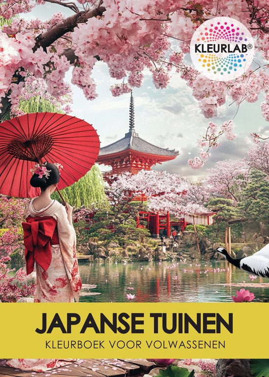 KleurLab® - Livre de coloriage de Luxe pour Adultes - Jardins japonais - Fleurs, nature et villes - 48 pages à colorier uniques au format A4 - Papier de qualité 140 g - Coloriage pour une Détente créative ✦ Nouveau chez KleurLab ✦