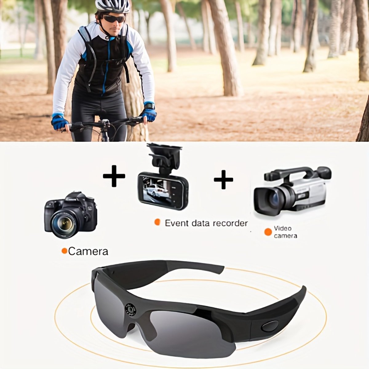 Camera atlas Full HD 1080p, Video and Photo Shooting Portable Bluetooth Glasses Camera, Polarized Lens Glasses Mini Video Camera for Man and Woman, Music Sports Sunglasses