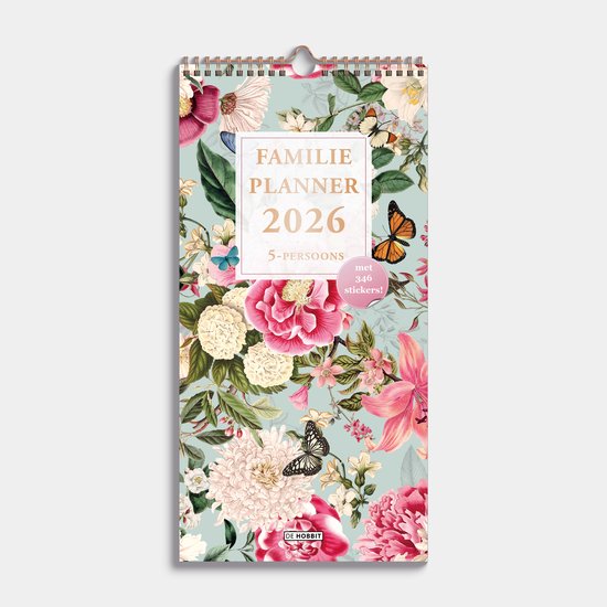 Hobbit - Familieplanner 2026 - Half A3 (42 x 21 cm) - Familie kalender - Maandoverzicht - 5 personen - Brocante