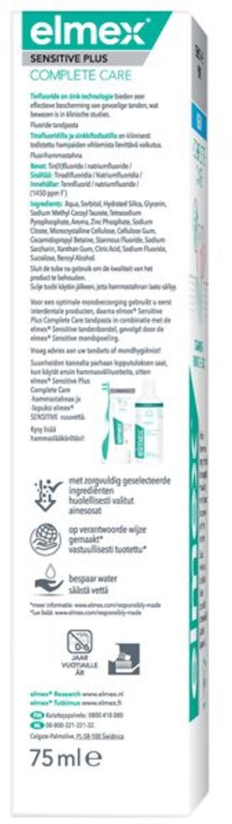 Goedkoopste 12x Elmex Tandpasta Sensitive Plus Complete Protection 75 ml