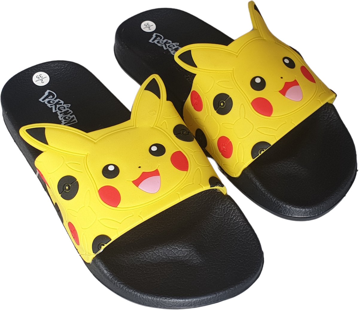 Pokémon Pikachu Badslippers Jongens Slippers Jongens – 3D Design met Oortjes – Antislip & Sneldrogend - Kinderen