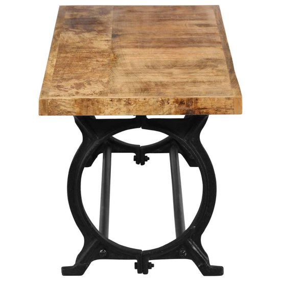 vidaXL Eetkamerbank 160x45x45 cm massief mangohout en gietijzer